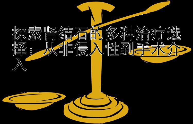 探索肾结石的多种治疗选择：从非侵入性到手术介入